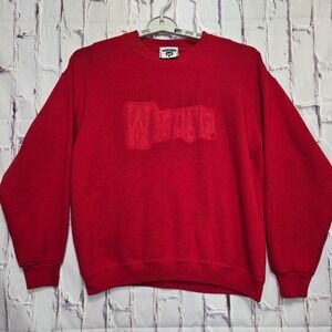 Vintage Wendy's Lee Heavyweight Red‎ Crewneck Sweatshirt Size L